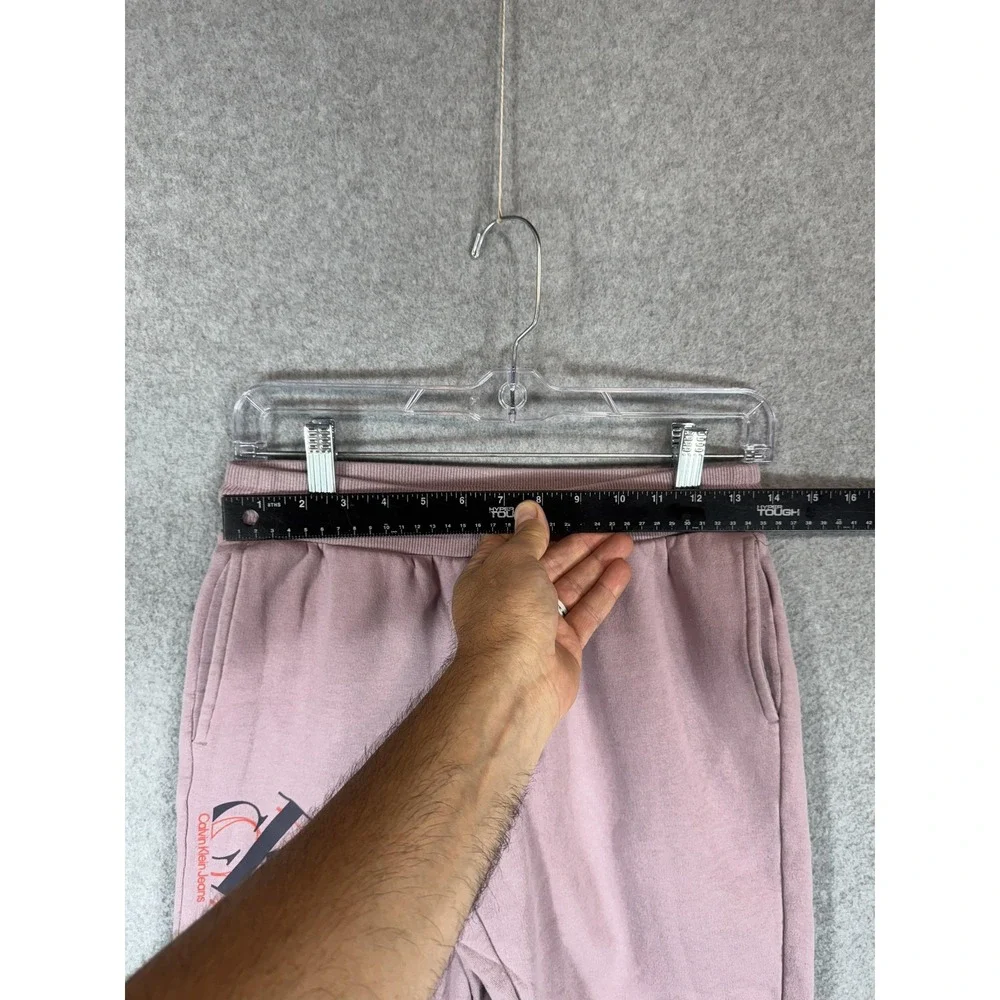 Calvin Klein Jogger Pants Womens XS Mauve Pink CK Logo Sweatpants Comfy Casual